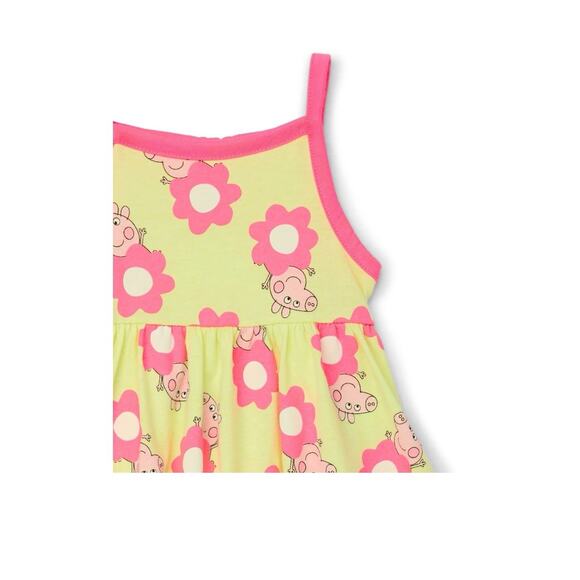 Peppa Pig Toddler Girls Graphic Print Tank Dress 12 Months Floral Summer Cute - Picture 2 of 6